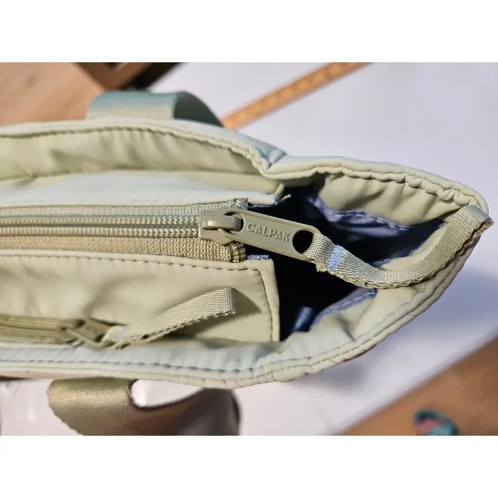 CALPAK Connect Zip Laptop Tote Meadow Green NWT Travel Work Bag